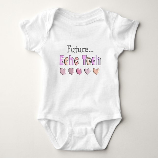 Echo Tech PINK HEARTS Design Geschenke Baby Strampler (Vorderseite)