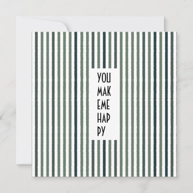 Echo Trails Custom Card - Green Matcha Stripes Einladung (Vorderseite)