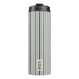 Echo Trails Custom Thermal Tumbler - Blue Stripes Thermosbecher