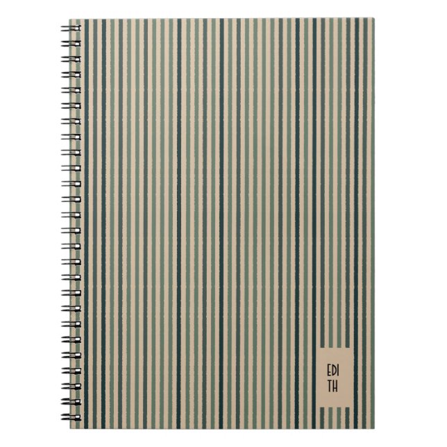 Echo Trails Matcha Green Striping Journal Notizblock (Vorderseite)