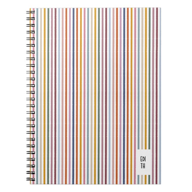 Echo Trails Multicolor Striping Journal Notizblock (Vorderseite)