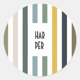 Echo Trails Round Stickers - Blaue/grüne Streifen