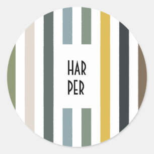 Echo Trails Round Stickers - Blaue/grüne Streifen