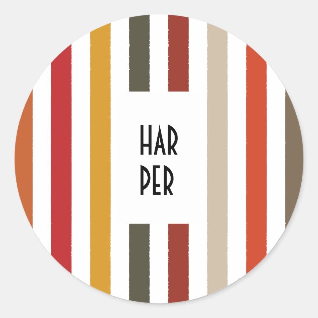 Echo Trails Round Stickers - Earthy Hues Stripes (Vorderseite)