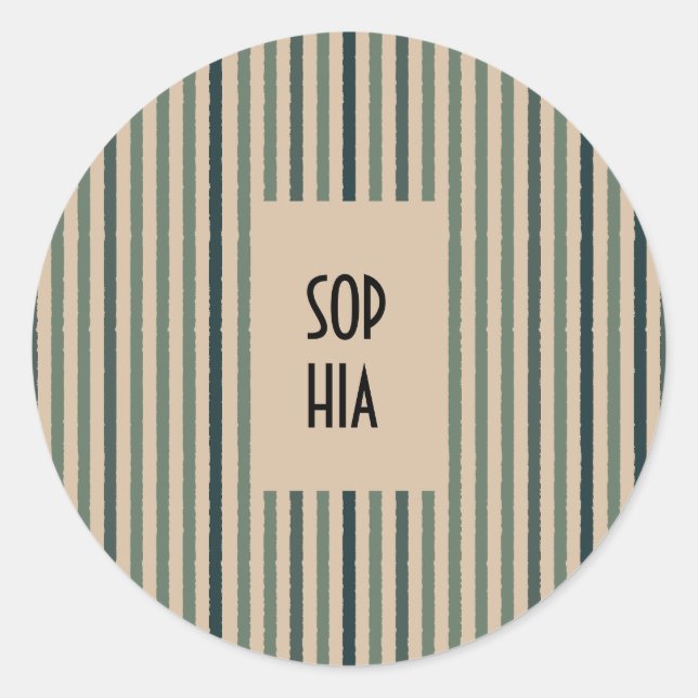 Echo Trails Round Stickers - Matcha Green Strips (Vorderseite)