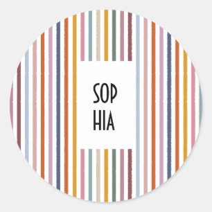 Echo Trails Round Stickers - Multicolor Stripes