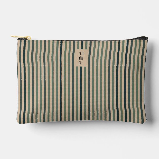 Echo Trails Stripes Accessory Pouch - Matcha Green Zubehörtasche (Vorderseite)