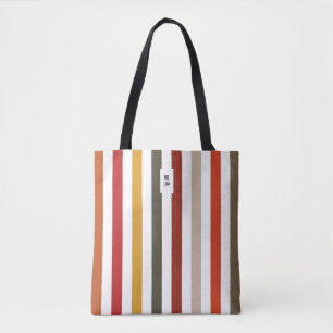 Echo Trails Tote Bag - Earthy Hues Stripes