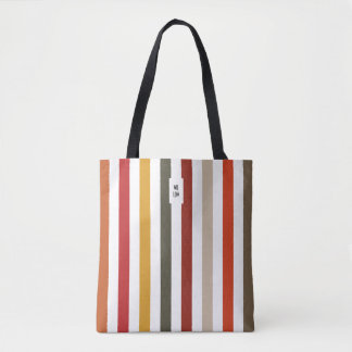 Echo Trails Tote Bag - Earthy Hues Stripes