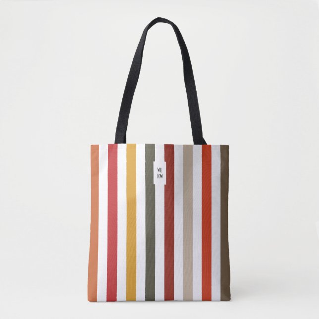 Echo Trails Tote Bag - Earthy Hues Stripes (Vorderseite)