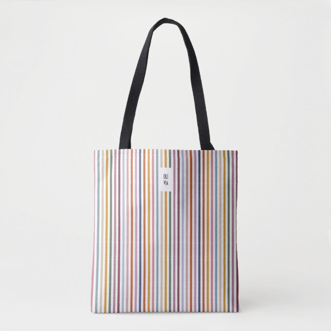 Echo Trails Tote Bag - Multicolor Streifen (Vorderseite)