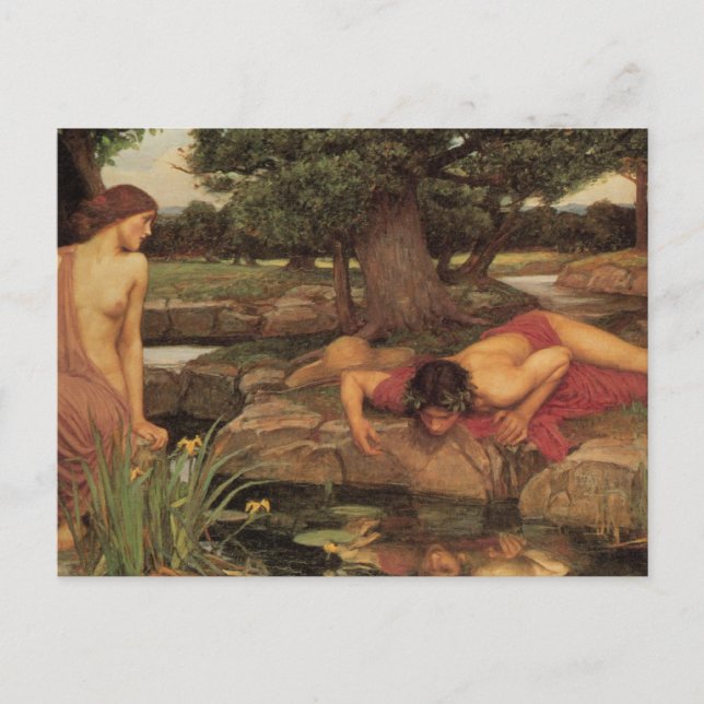Echo und Narcissus schöne Kunst Feiertagspostkarte (Vorderseite)