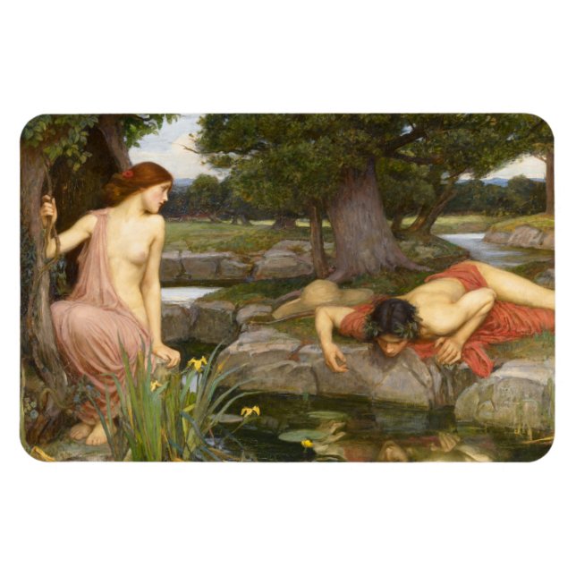 Echo und Narcissus von John William Waterhouse Magnet (Horizontal)