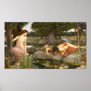 Echo und Narcissus von John William Waterhouse Poster