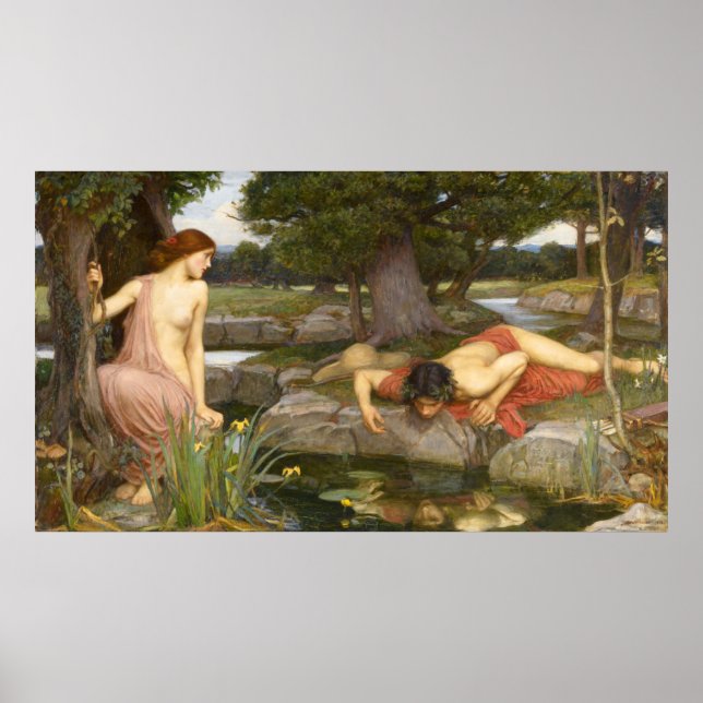 Echo und Narcissus von John William Waterhouse Poster (Vorne)