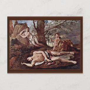 Echo und Narcissus von Poussin Nicolas Postkarte