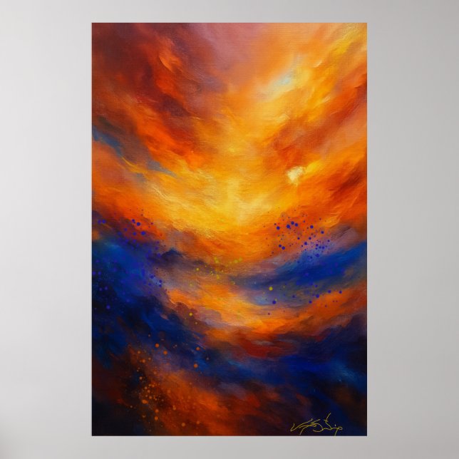 Echoes Beneath Flame Abstract Poster (Vorne)