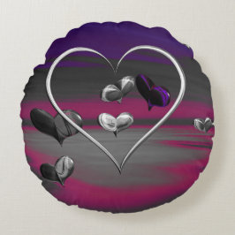 Echoes einer Metallischen Romantik Rundes Kissen