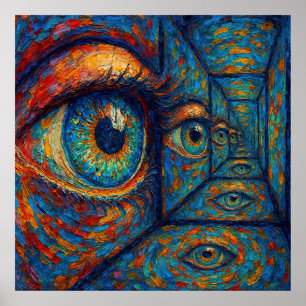 "Echoes in the Iris" - Ein surreales Portrait Poster