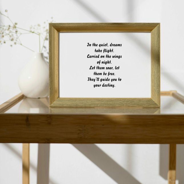 Echoes of Dreams inspirierendes Mini-Gedicht Poster (Von Creator hochgeladen)