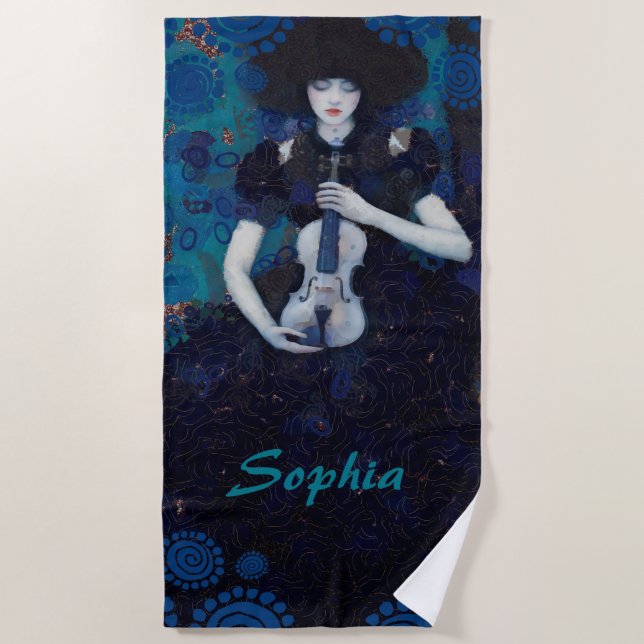 Echoes of Silence: A Violin’s Song of Healing Strandtuch (Vorderseite)