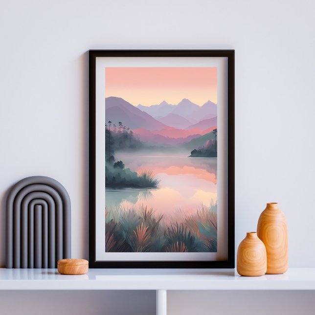 Echoes of Stillness - Misty Monte Lago Maggiore Poster (Von Creator hochgeladen)