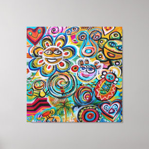 Echoes of Taino and Vejigantes - Kunst von Galina  Leinwanddruck