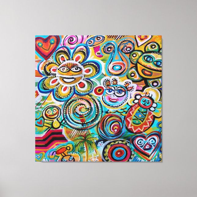 Echoes of Taino and Vejigantes - Kunst von Galina  Leinwanddruck (Vorderseite)