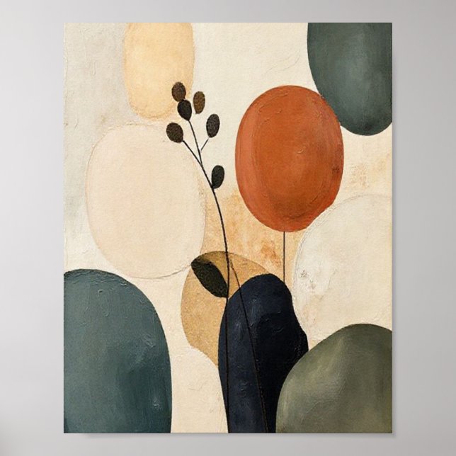Echoes of the Earth: A Botanical Study in Textured Poster (Vorne)