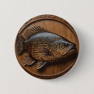 Echoes of the River: Murray Cod Wood Print, Button
