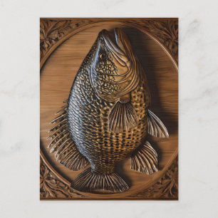 Echoes of the River: Murray Cod Wood Print, Postkarte