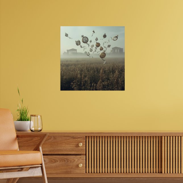 Echoes of Time – Surreal Pocket Watch & Ruins Art  Poster (Wohnzimmer 2)