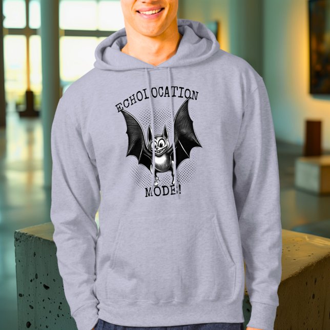 Echolocation Mode Activated - Retro Bat Hoodie (Von Creator hochgeladen)