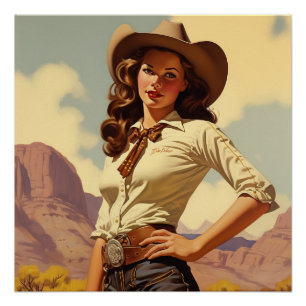 Echos des Cowgirl-Geistes: Wildwest-Geflüster Poster