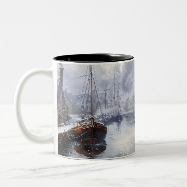 Echos of the Past: Viktorianisches Fischleben Zweifarbige Tasse (Links)