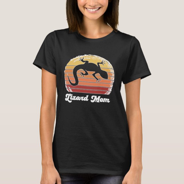 Echsen-Mama Retro-Echsen Echsenbesitzer Echse T-Shirt (Vorderseite)