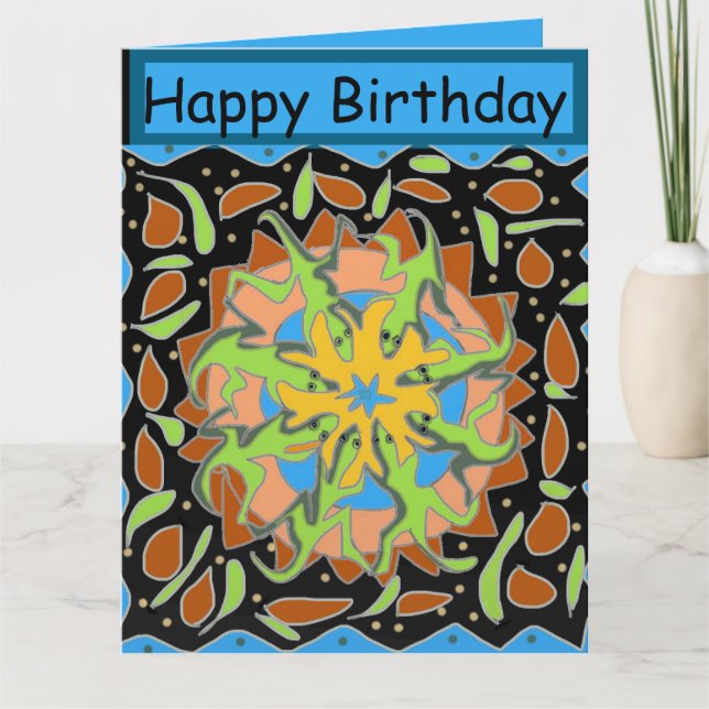 Echsen-Mandala Karte (Vorderseite)