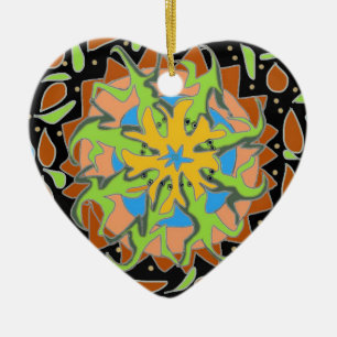 Echsen-Mandala Keramik Ornament