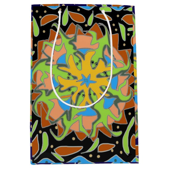 Echsen-Mandala Mittlere Geschenktüte (Vorderseite)