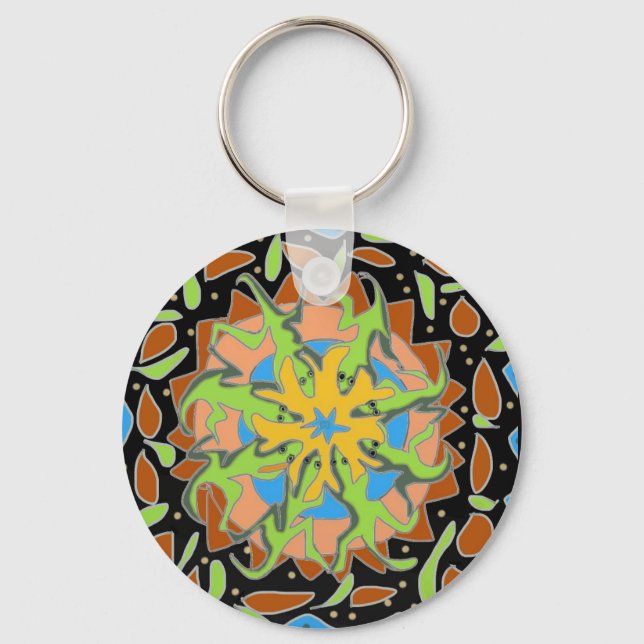 Echsen-Mandala Schlüsselanhänger (Vorderseite)