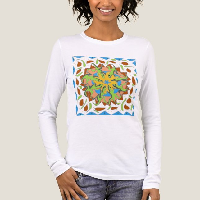 Echsen-Mandala Tri-Blend Shirt (Vorderseite)