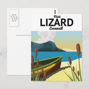 Echsen-Strand-Reiseplakat Postkarte