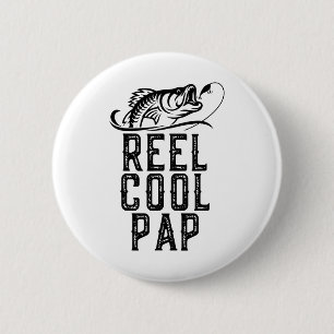 Echt cool Papa Angeln Fischer Lustig Retro Button