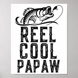 Echt cool Papaw Angeln Fischer Lustig Retro Poster