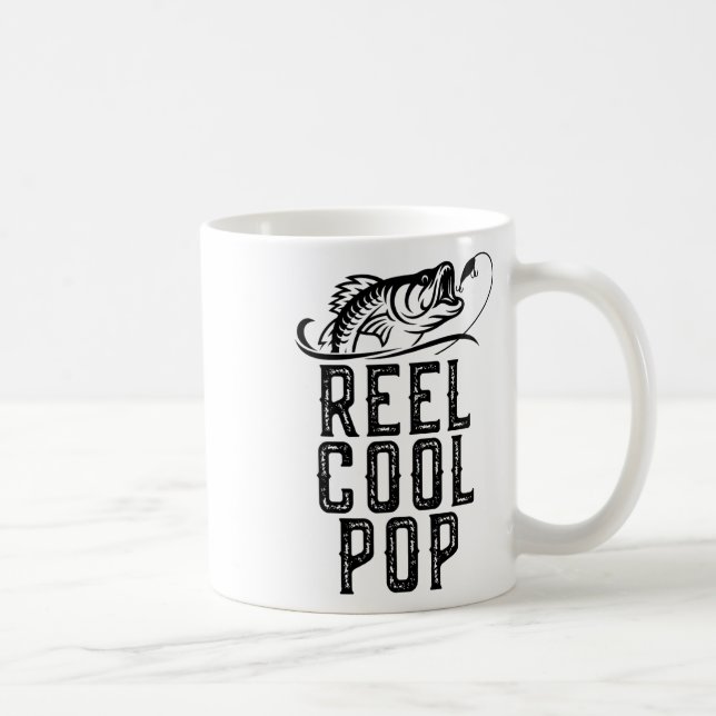 Echt cool Pop Angelns Fischer Lustig Retro  Kaffeetasse (Rechts)