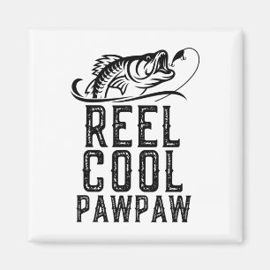 Echt coole Pawpaw-Angeln Fischer Lustig Retro Pfot Magnet