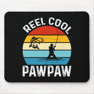 Echt coole Pawpaw-Angeln Fischer Lustig Retro Pfot Mousepad