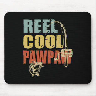 Echt coole Pawpaw lustiger Fischer Vintage-Angeln Mousepad