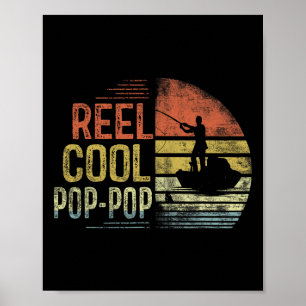 Echt coole Pop-Pop-Anglergeschenke Pop-Pop Geburts Poster