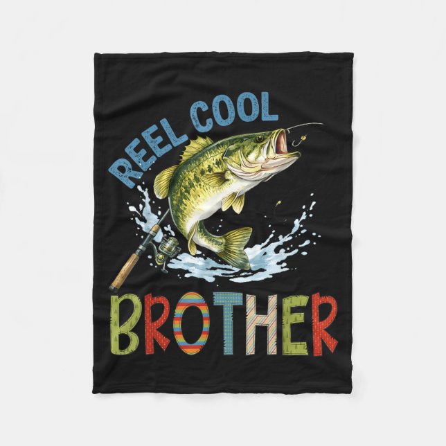 Echt cooler Bruder Angler-Bruder Geburtstag Vintag Fleecedecke (Vorderseite)